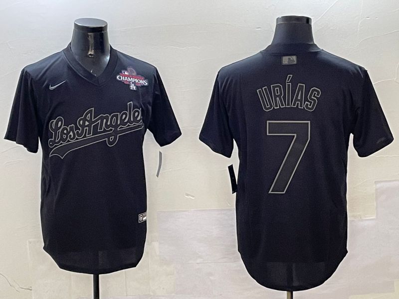 Men Los Angeles Dodgers #7 Urias Black Fashion Game 2025 Nike MLB Jersey style 3182->los angeles dodgers->MLB Jersey